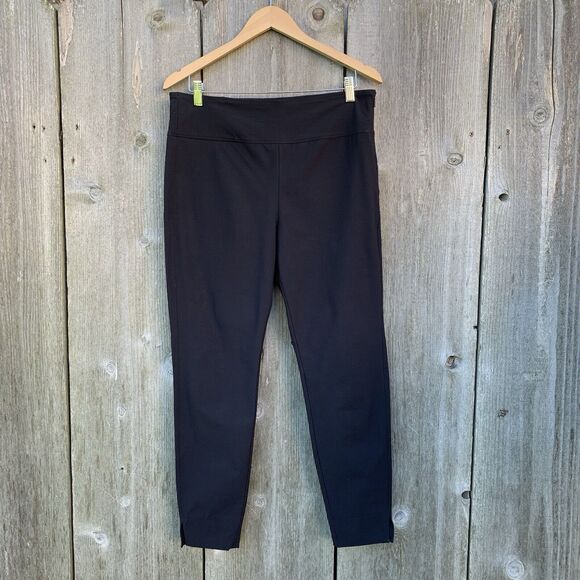 ATHLETA Pants Womens Sz 16 Black Wander Slim Ankle Stretch Side Slit - Picture 2 of 13